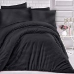 Poszewka satynowa 70x80 Cizgili Black