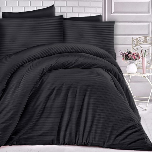 Poszewka satynowa 40x40 Cizgili Black