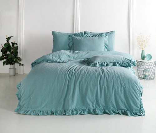Pościel Bawełniana 200x220  Mineral Blue STONEWASHED