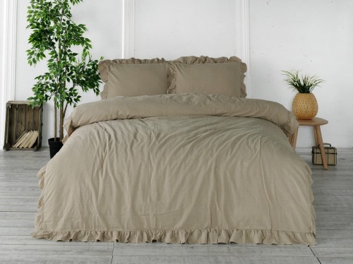 Pościel Bawełniana Oxfordtan 200x220 STONEWASHED