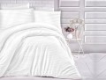 Pościel Satynowa w paski  Exclusive 180x200 Cizgili White