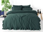 Pościel Bawełniana 200x220 DARK GREEN STONEWASHED