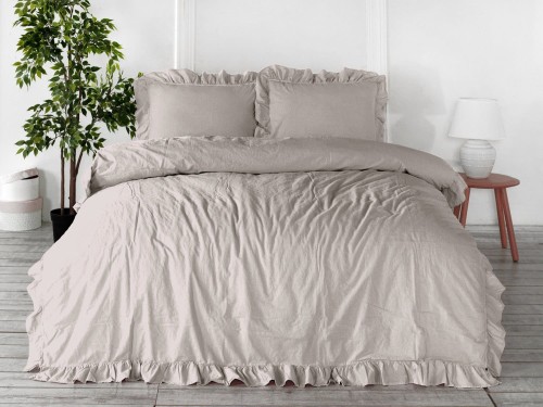 Pościel Bawełniana 200x220 NATURAL CREAM STONEWASHED
