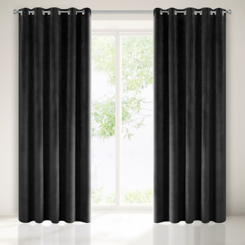 Elegancka zasłona z welwetu 140x250 Przelotka Villa Czarna