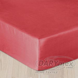 Prześcieradło satynowe z gumką 160x200 kolor czerwony
