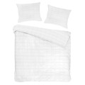 Biała Pościel Satyna Bawełniana Marsela zdobiona Krateczką 140x200 White