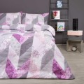 Pościel Bawełniana 220x200 wzór geometryczny różowy Cottonlove 71468/1 