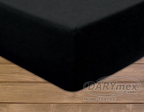 Prześcieradło frotte z gumką 140x200 kolor czarny