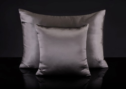 Poszewka Jedwabna 40x40 - Ciemny Szary