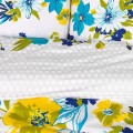 Pościel z Mikrofibry 160x200 Biała z wzorem w kolorowe kwiaty
