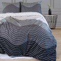 Pościel z Mikrofibry 160x200 Szary wzór geometryczny