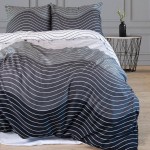 Pościel z Mikrofibry 160x200 Szary wzór geometryczny