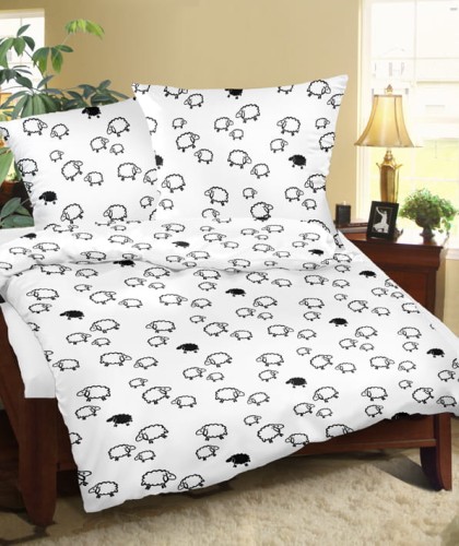 Pościel Bawełniana 140x200 Baranki Białe
