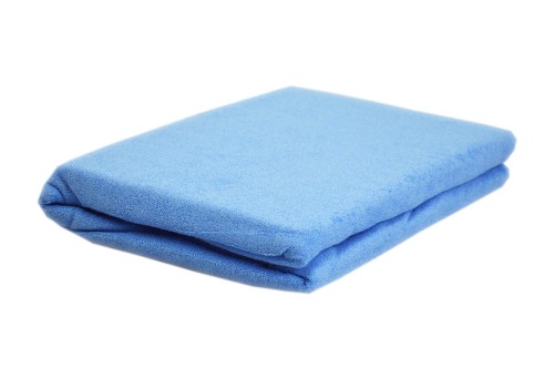 Prześcieradło frotte bez gumki rozmiar 160x200 niebieski