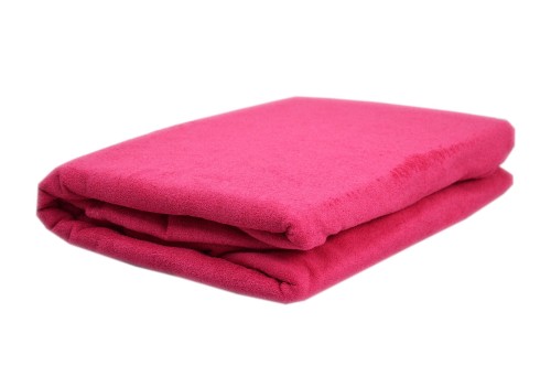 Prześcieradło frotte bez gumki rozmiar 200x220 malina