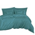 Pościel Bambusowa 160x200 - 7 el  Bamboo Stripe Sea Turquoise