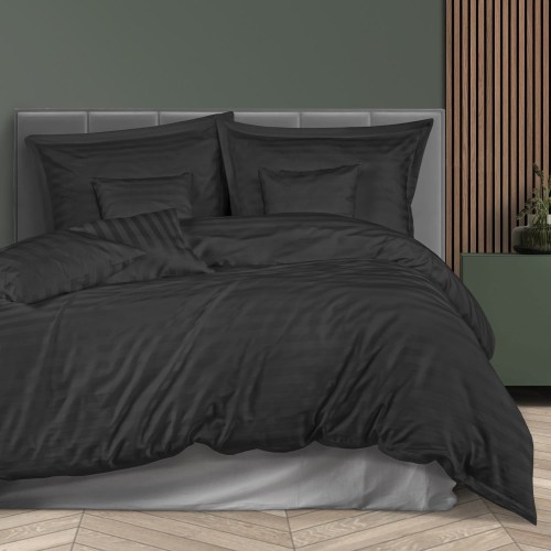 Pościel Bambusowa 160x200 - 7 el  Bamboo Stripe Black