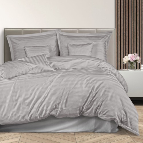 Pościel Bambusowa 180x200 - 7 el  Bamboo Stripe Grey
