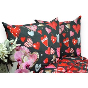 Pościel z kory 160x200 Serca Walentynki