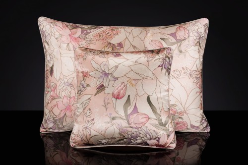 Poszewka ornamentowa jedwabna 40x60 Pastel Flowers