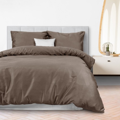 Pościel Satyna Bawełniana 160x200 Sepia