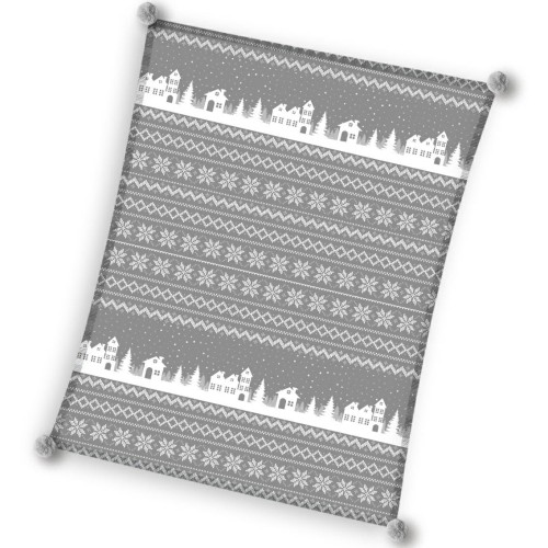 Koc z mikrofibry 150x200 Świąteczny wzór w choinki