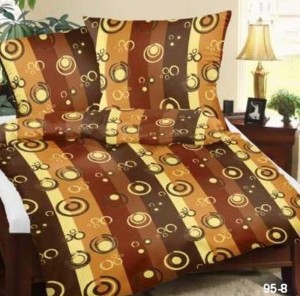 Pościel z kory na guziki 140x200 Brązowe kółka