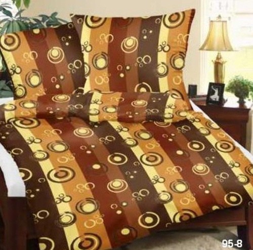 Pościel z kory na guziki 140x200 Brązowe kółka