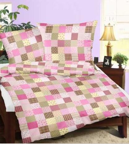 Pościel z kory na guziki 200x220 Patchwork Róż