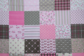 Pościel z kory na guziki 200x220 Patchwork Róż