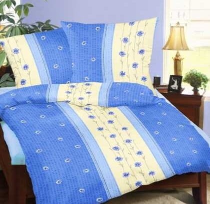 Pościel z kory na guziki 200x220 Kwiaty Niebieskie