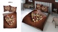 Pościel 3D Mikrofibra Serca Czekolada