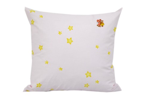 Poszewka bawełniana 40x40  pszczółka beż róż