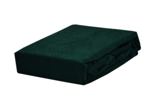 Prześcieradło frotte z gumką 140x200 butelkowa Zieleń