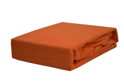 Prześcieradło frotte z gumką 180x200 ceglaty