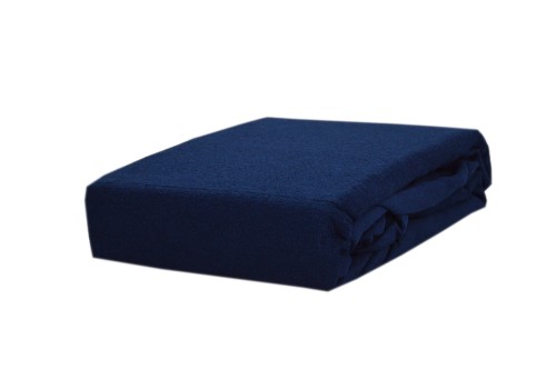Prześcieradło frotte z gumką 90x200 granat