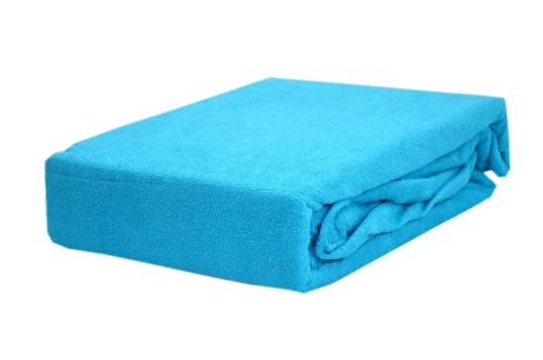Prześcieradło frotte z gumką 60x120 turkus