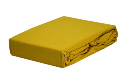 Prześcieradło jersey z gumką 60x120 kolor musztardowy