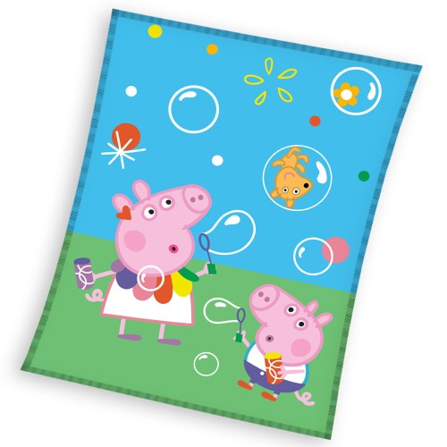 Koc 130x170 Peppa i George bańki