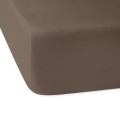 Prześcieradło satynowe z gumką 140x200 sepia