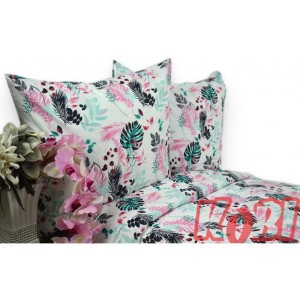 Pościel Bawełniana 140x200 Monstera Kolorowa