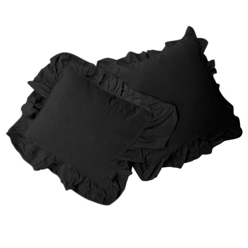Zestaw poszewek bawełnianych 2x40x40 Stonewashed Black