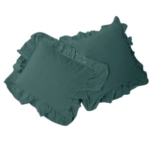Zestaw poszewek bawełnianych 2x40x40 Stonewashed Dark Green