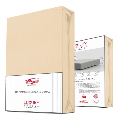 Prześcieradło jersey z elastanem z gumką 180x200 Piaskowy