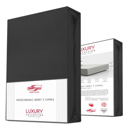Prześcieradło jersey z elastanem z gumką 180x200 Czerń