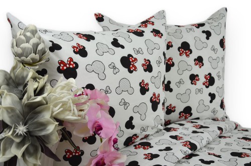 Pościel Bawełniana 160x200 Miki Czerwień