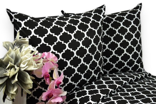 Pościel Bawełniana 140x200 Wzór Marokański Czarny