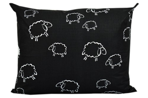 Poszewka Bawełniana 50x60 Baranki Czarne
