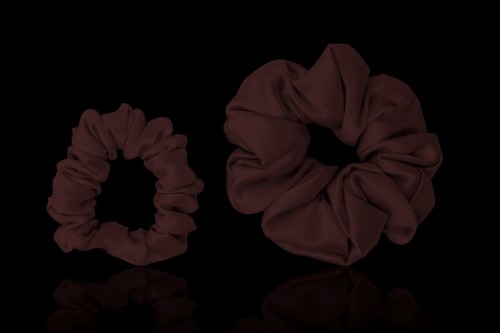 Zestaw 2x Gumki Jedwabne do Włosów Dark Chocolate