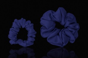 Zestaw 2x Gumki Jedwabne do Włosów Navy Blue